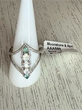 Moonstone & Apatite .925 Sterling Silver Ring